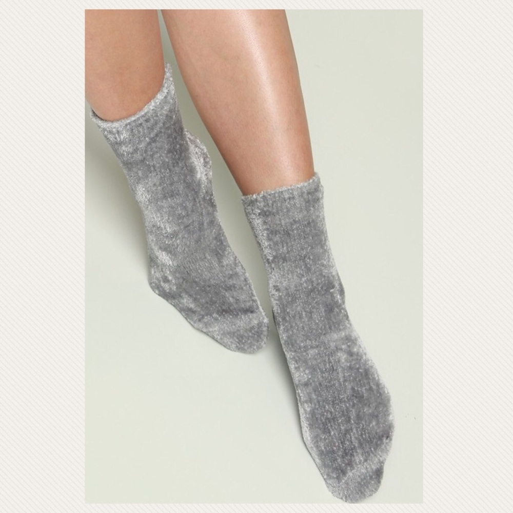 Luxurious gray chenille socks - Picture 2 of 2